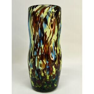 Multicolor Blue/Green/Red Glass Cup 7 in. DAE Glass original.